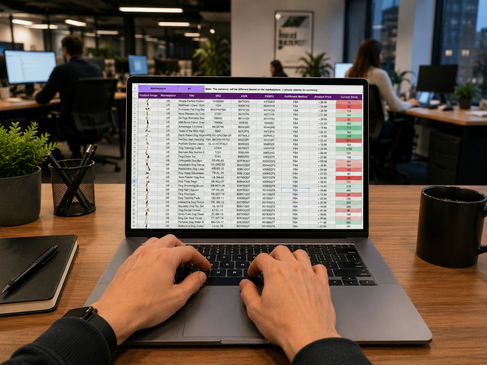 Financial model spreadsheet open on a laptop